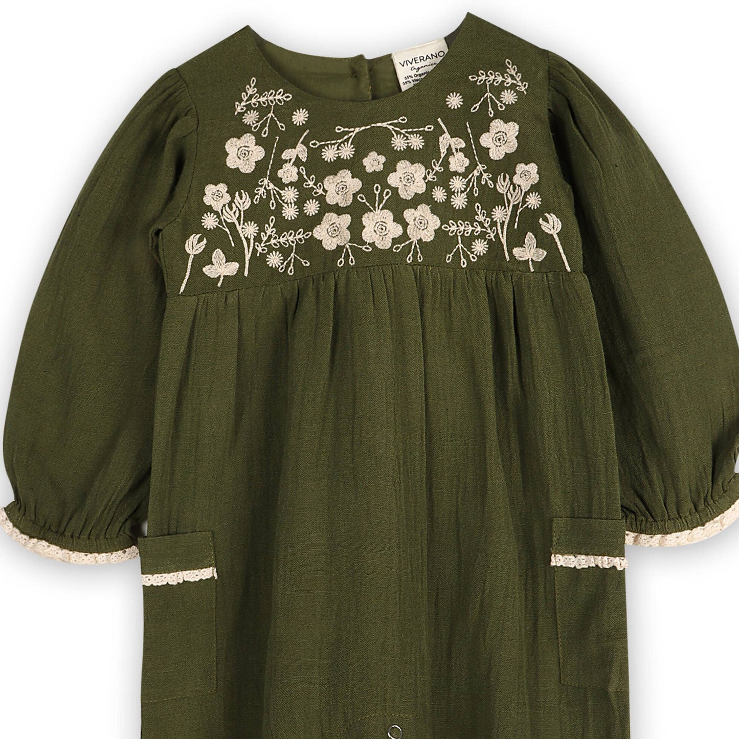 Juniper Embroidered Jumpsuit & Headband | Viverano Organics
