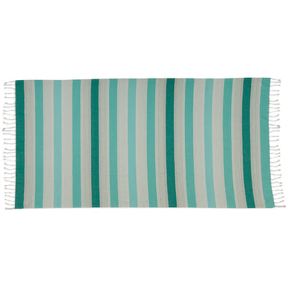 Aqua Striped Fouta Turkish Towel | Design Imports