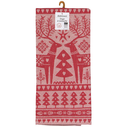 Folk Forest Christmas Jacquard Towel | Now Designs