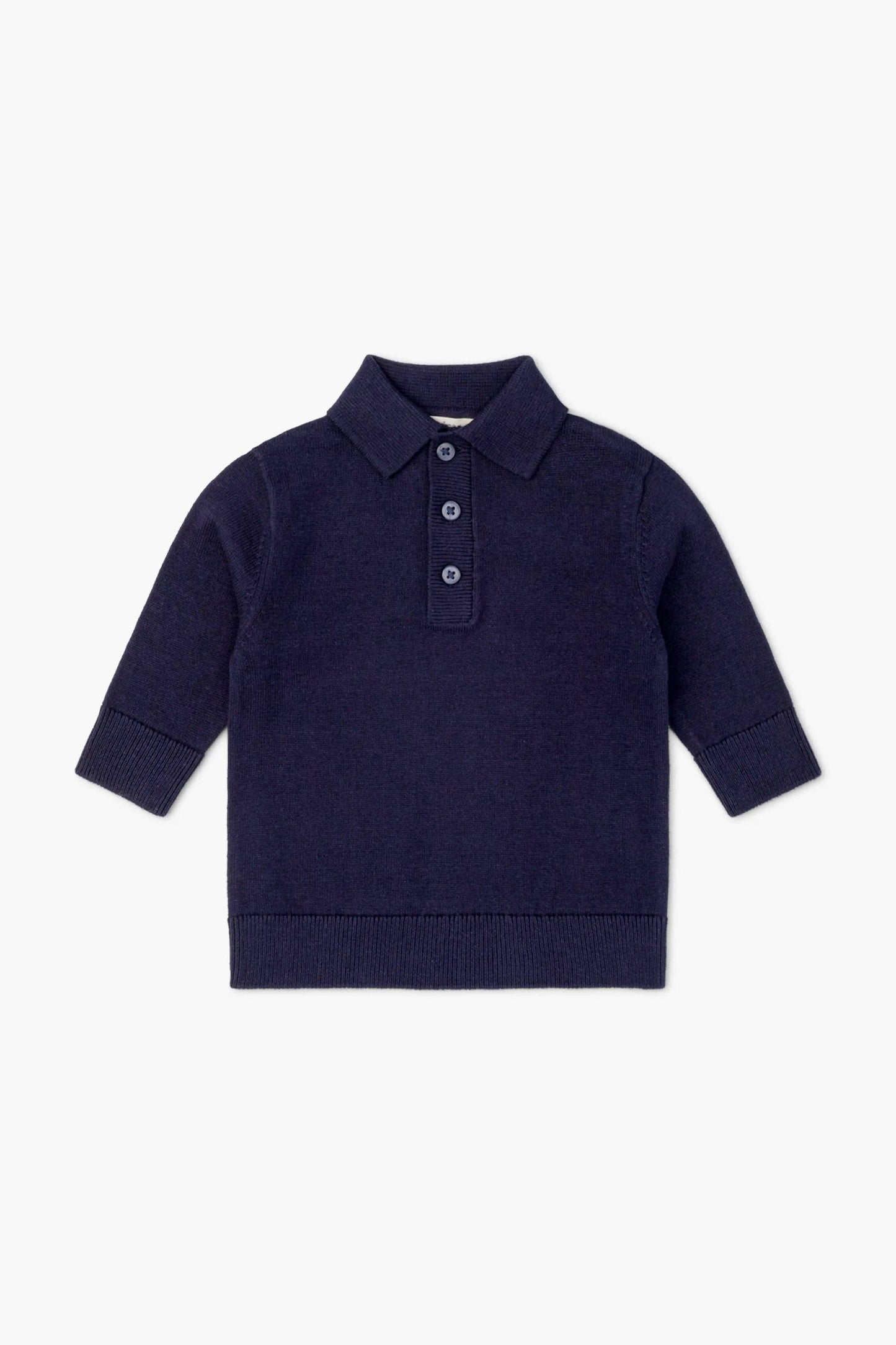 Navy Polo Sweater | Monica + Andy