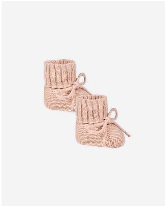 Knit Booties - Heathered Rose | Quincy Mae