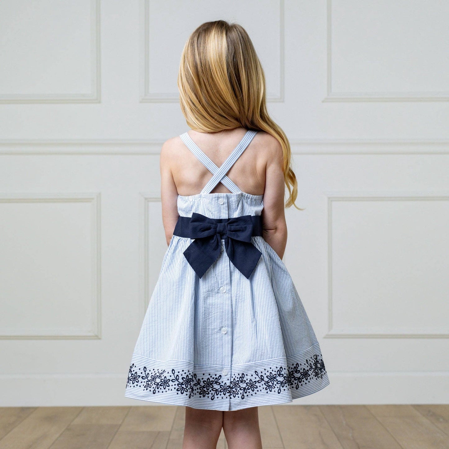 Blue Seersucker Organic Sundress | Hope and Henry