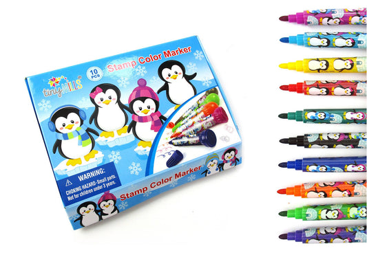Penguin Stamp Marker Set - Set of 10 | Tiny Mills