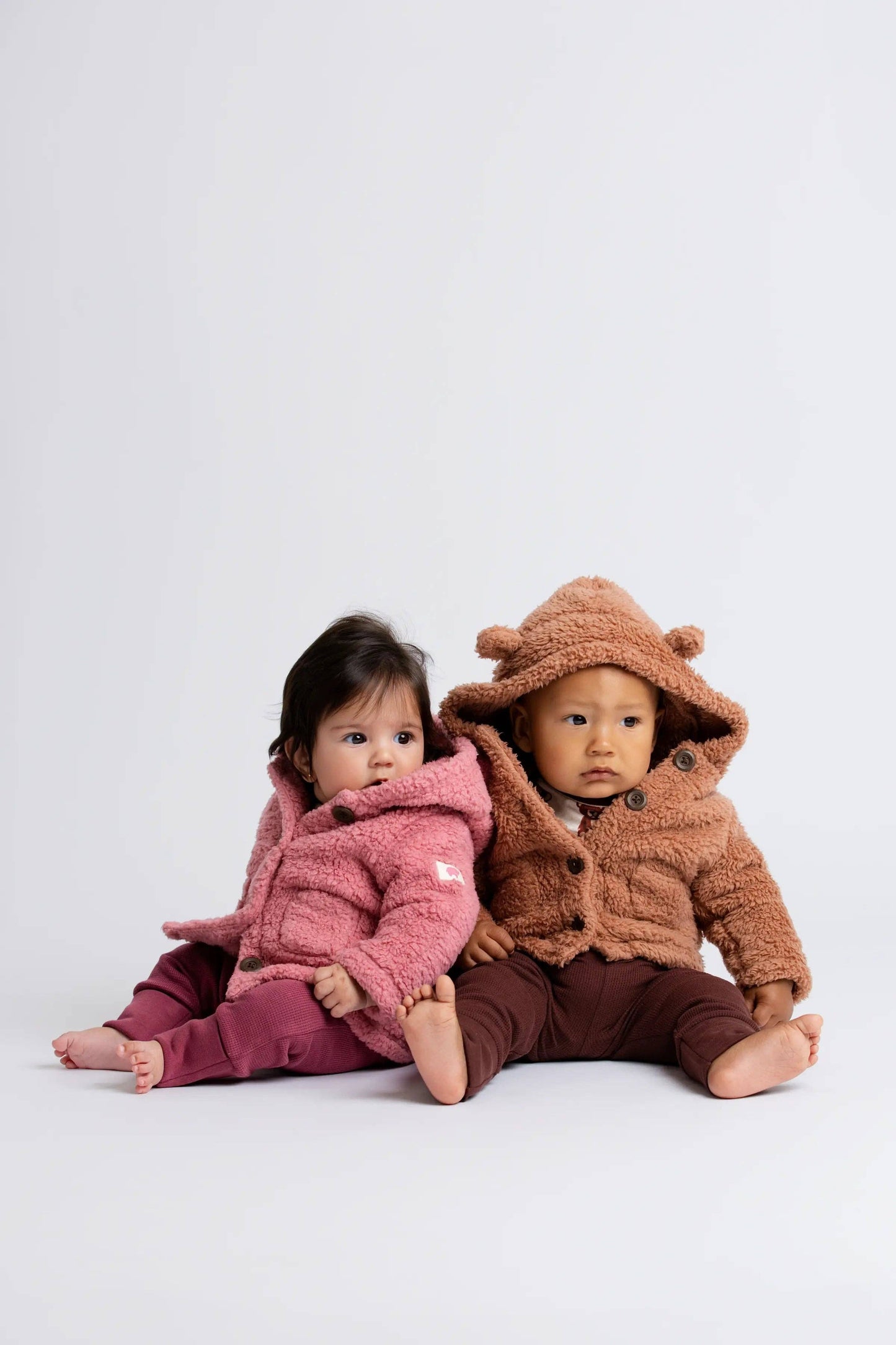 Mauve Pink Sherpa Teddy Cardigan | Monica + Andy