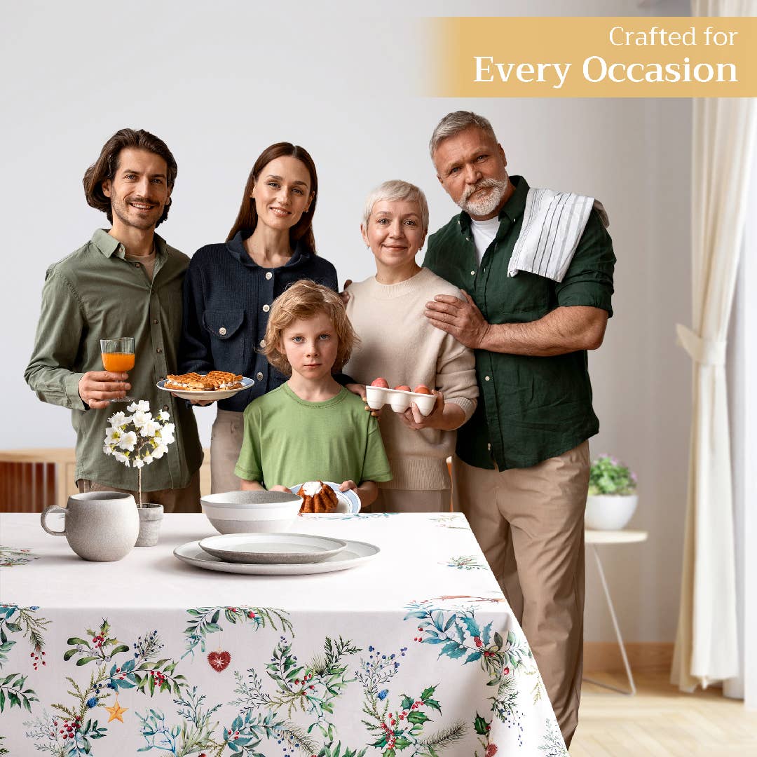 Holly Time Cotton Tablecloth (Various Sizes) | Maison d'Hermine
