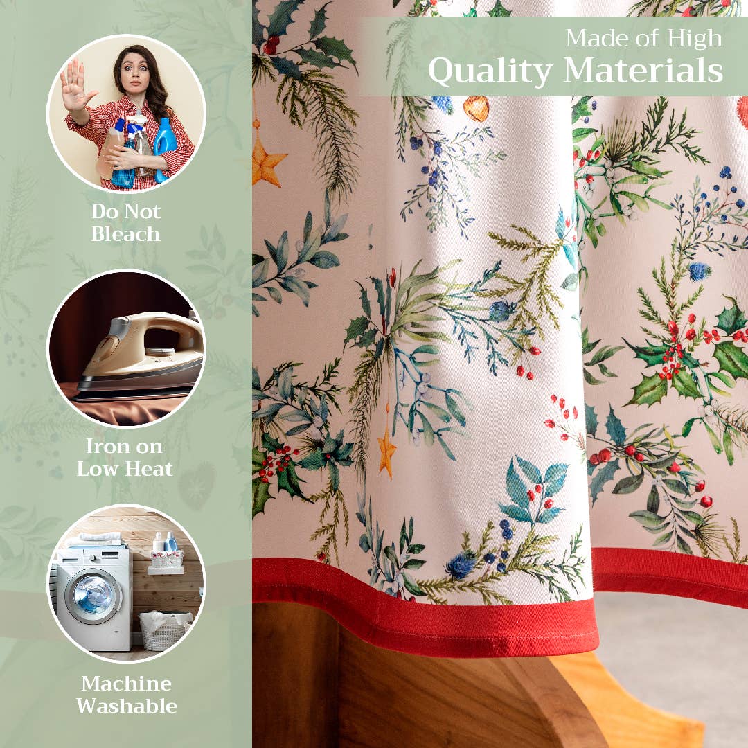 Holly Time Cotton Tablecloth (Various Sizes) | Maison d'Hermine