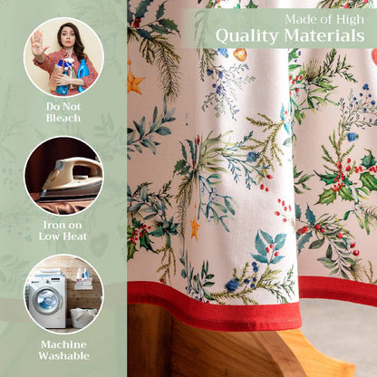 Holly Time Cotton Tablecloth (Various Sizes) | Maison d'Hermine