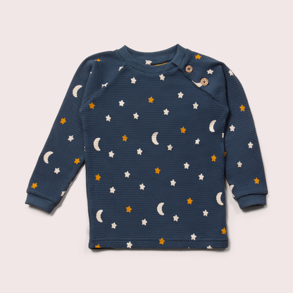 Navy Waffle Stars  Raglan Top | Little Green Radicals