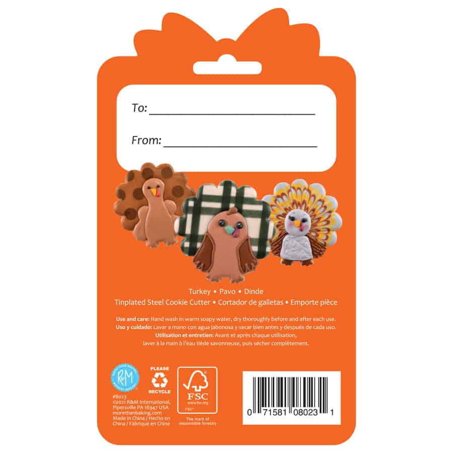 Turkey Cookie Cutter 3.5" | R&M International