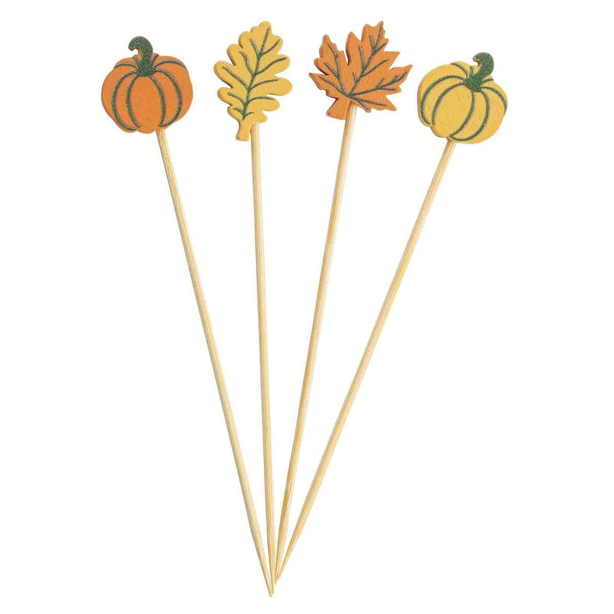 Leaves & Pumpkins Decorative Picks - 4.5" | TableCraft