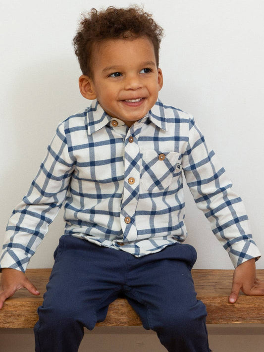 Organic Cotton Blue Check Shirt | Kite Clothing UK
