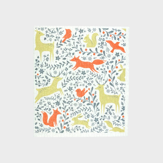 Forest Animals Swedish Dishcloth | Green Bee Towels