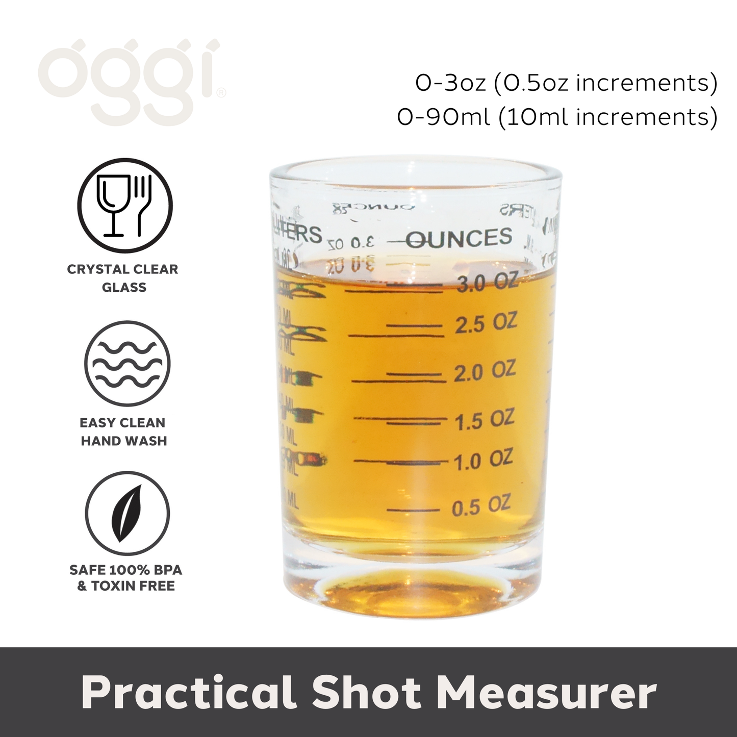 Measuring Shot Glass - 3 oz | Oggi