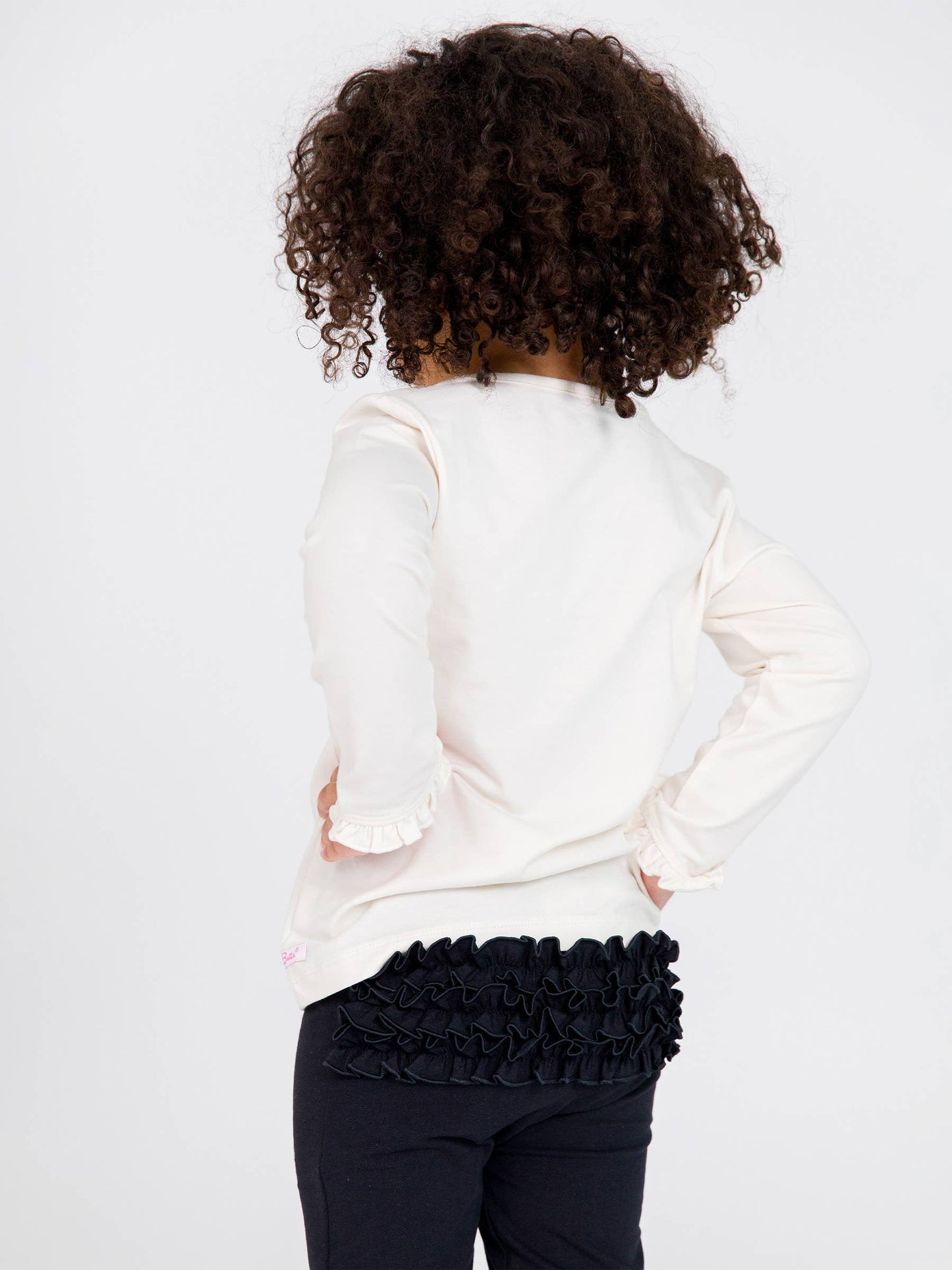 Ivory Ruffle Sleeve Top | RuffleButts + RuggedButts