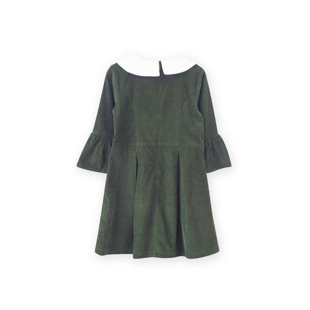 Meri Dress - Pine Green Corduroy | Beet World