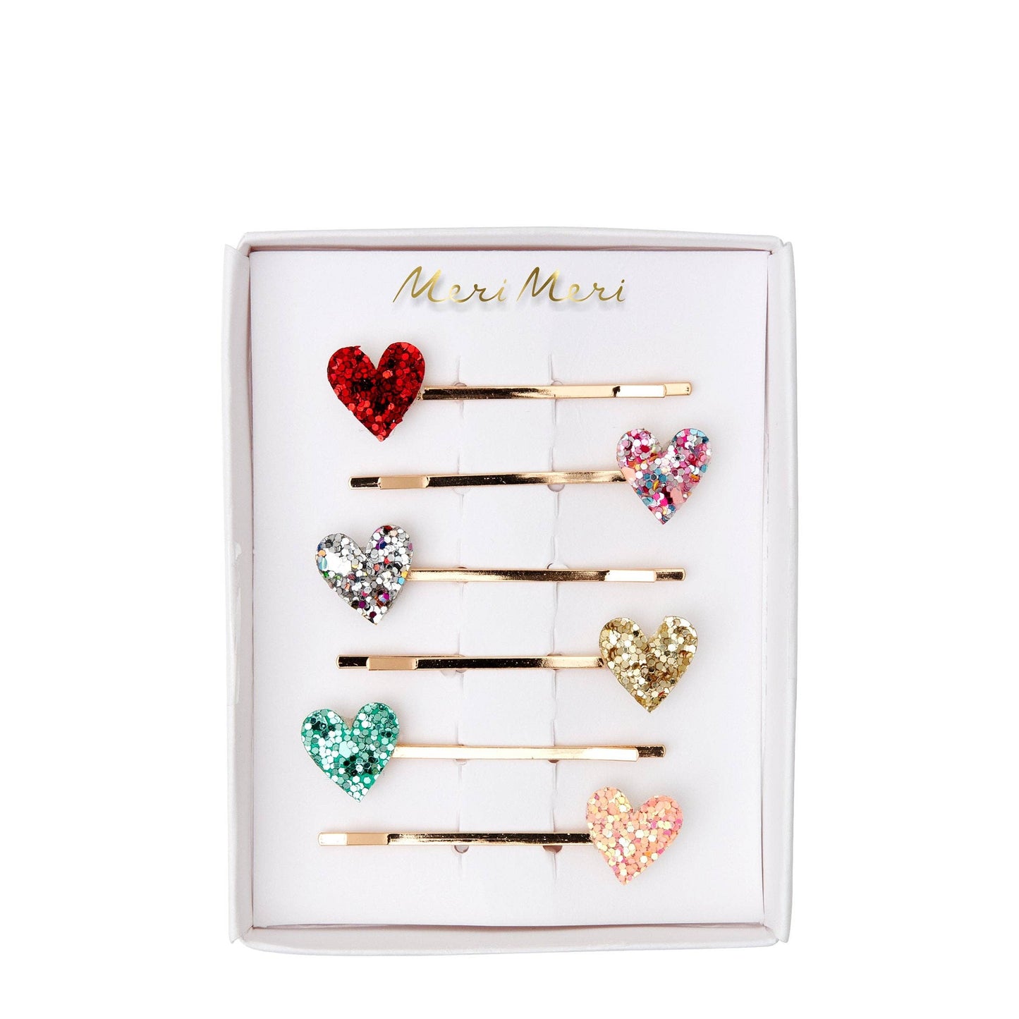 Glitter Heart Hair Slides | Meri Meri