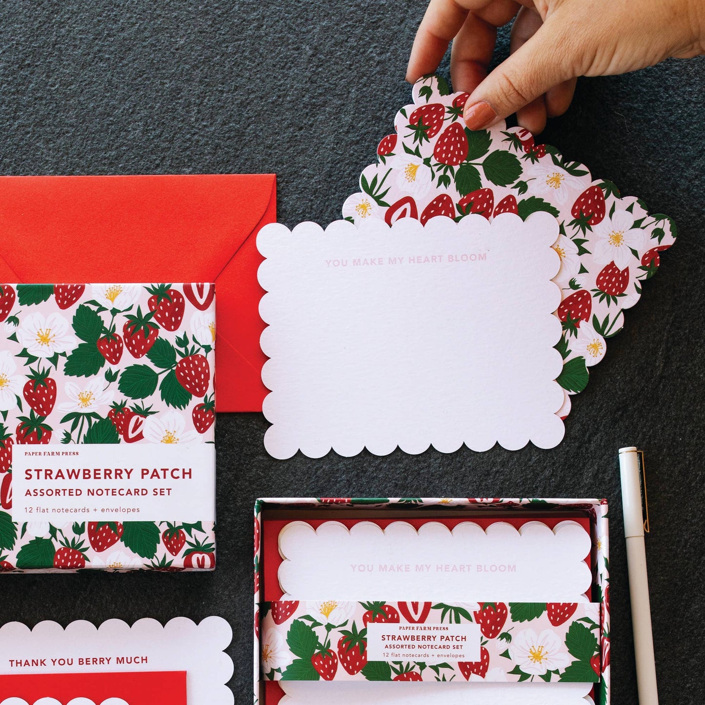 Strawberry Patch Notecard Set | Paper Farm Press