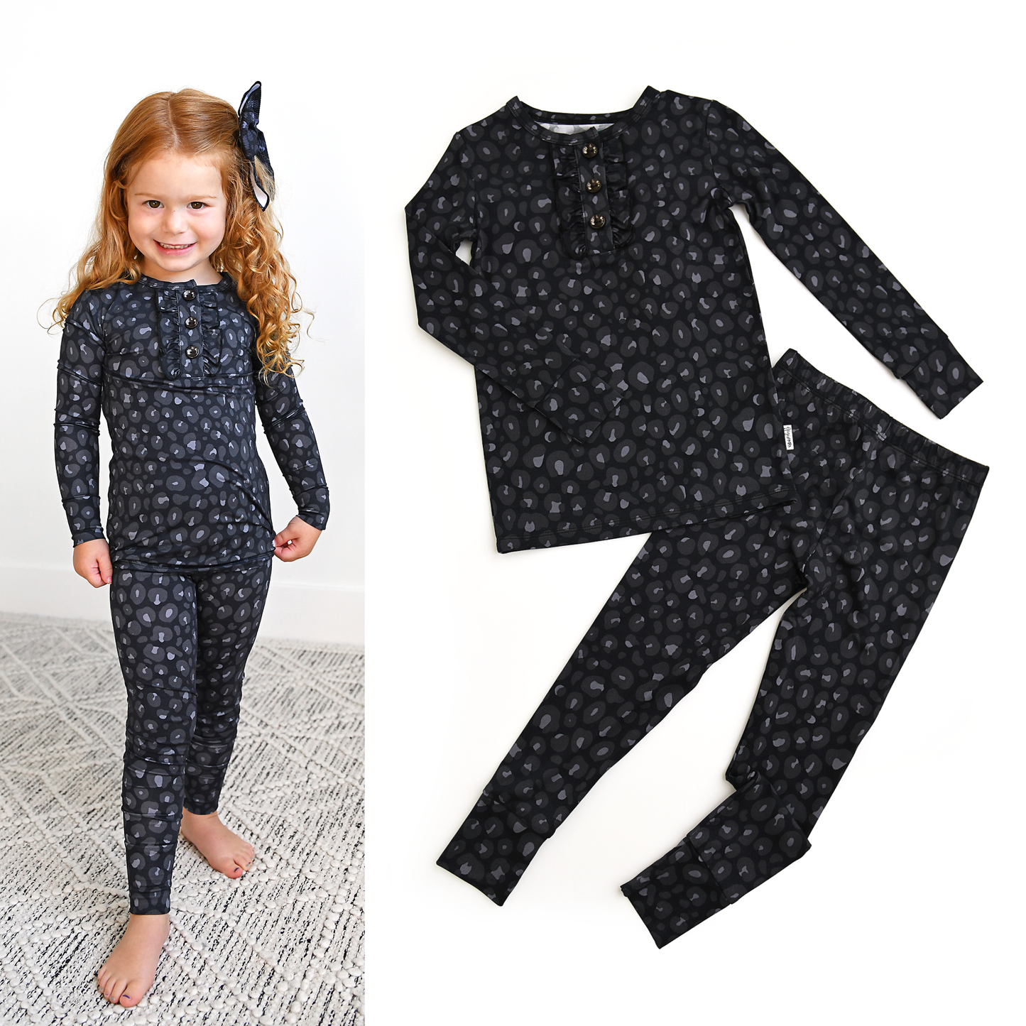 Ash Black Leopard Lounge Set | Gigi & Max