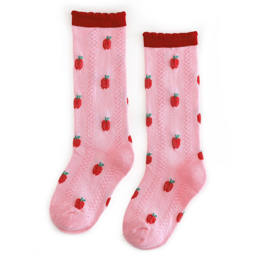 Apple Scalloped Knee Socks | Little Stocking Co.