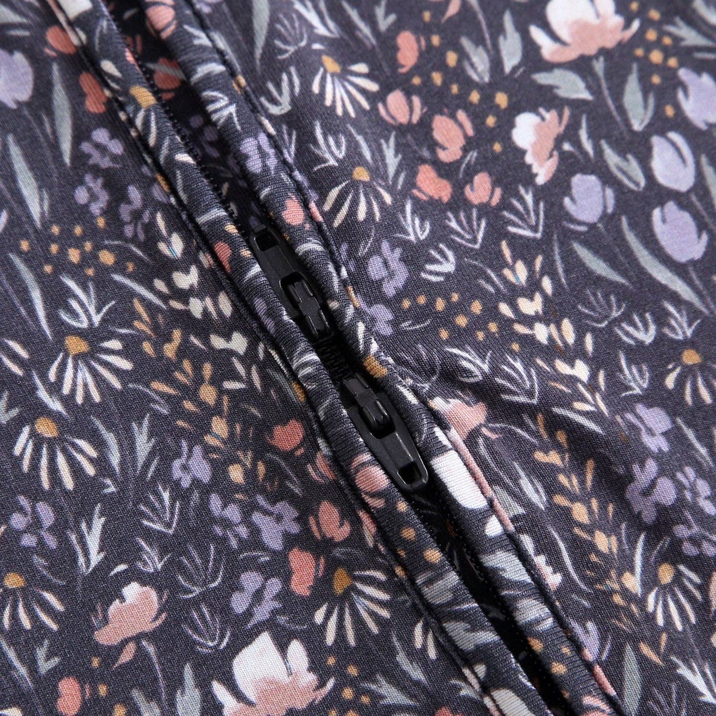 Dark Vintage Garden Zip Romper | Early Grey