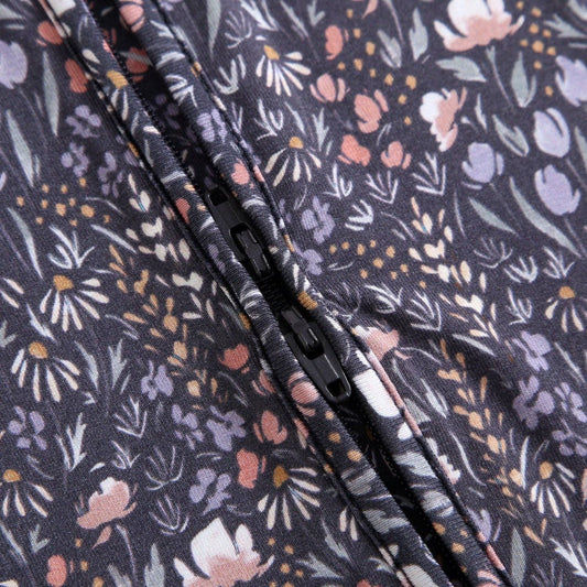 Dark Vintage Garden Zip Romper | Early Grey