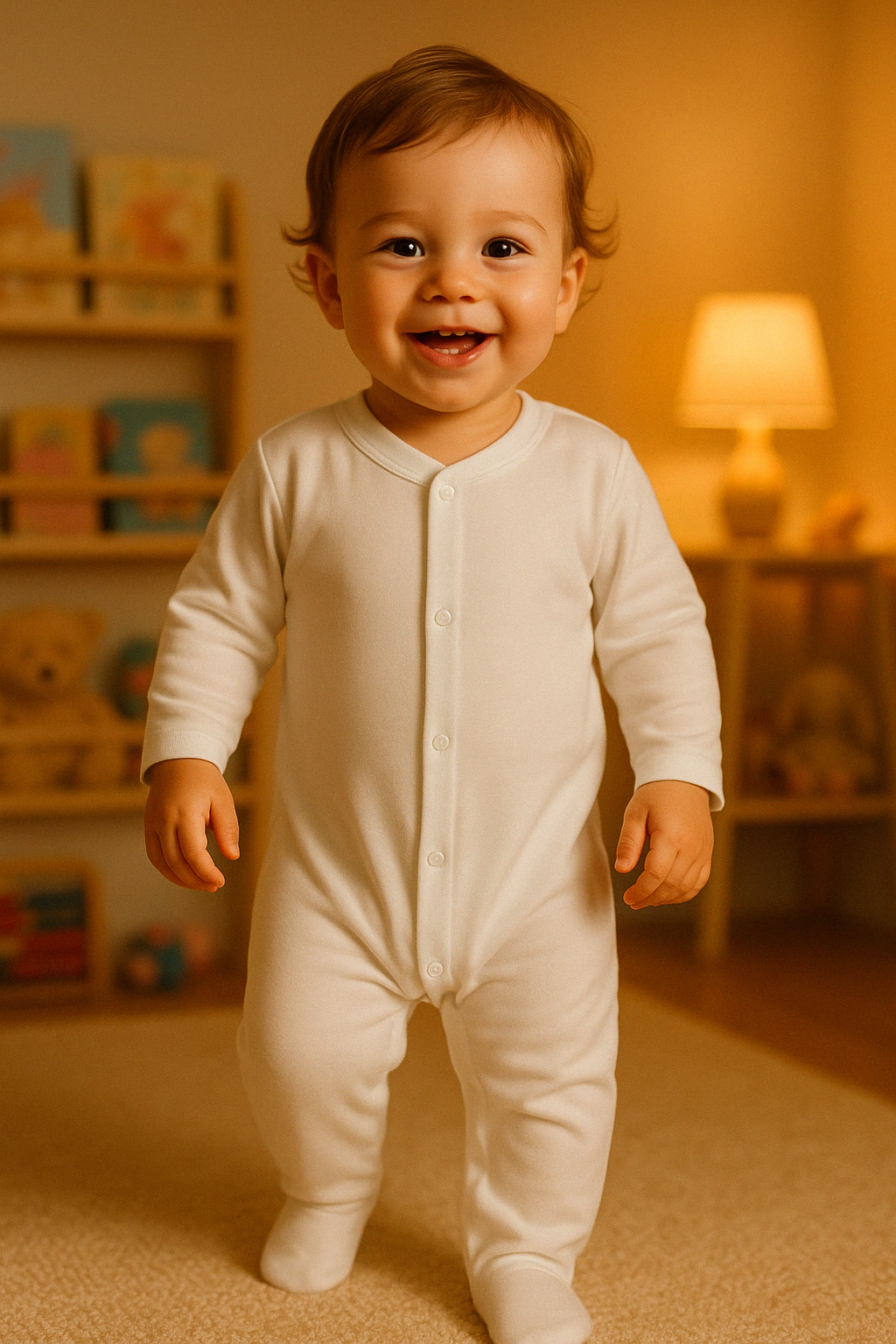 Organic Cotton Cream Romper | Himmelberg Baby