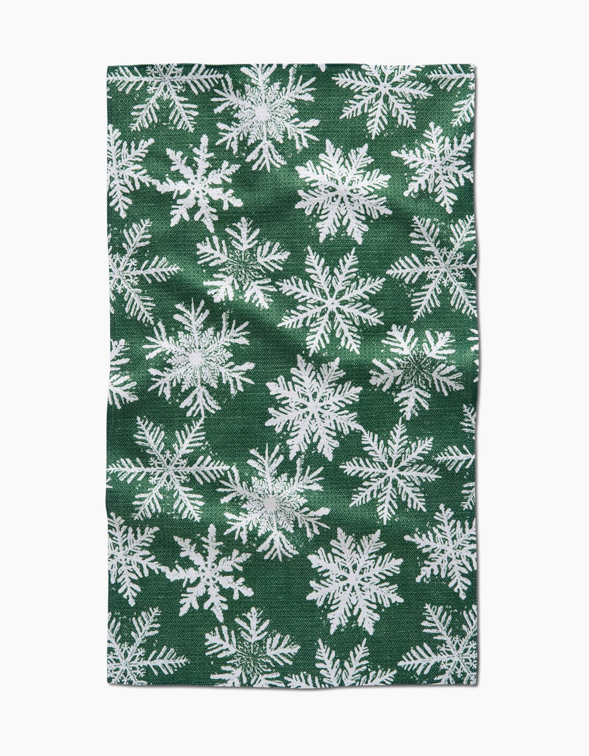 Snowy Days Green Tea Towel | Geometry