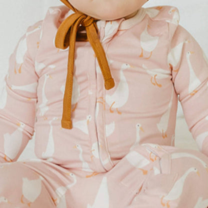 Goosie Zip-Up Footie Pajama | Copper Pearl