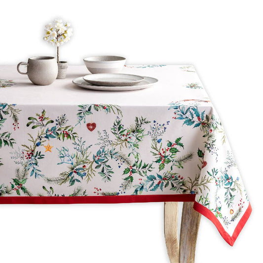 Holly Time Cotton Tablecloth (Various Sizes) | Maison d'Hermine
