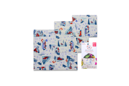 Snow Day Print Reusable Wrap - 3 Pack | Bee's Wrap