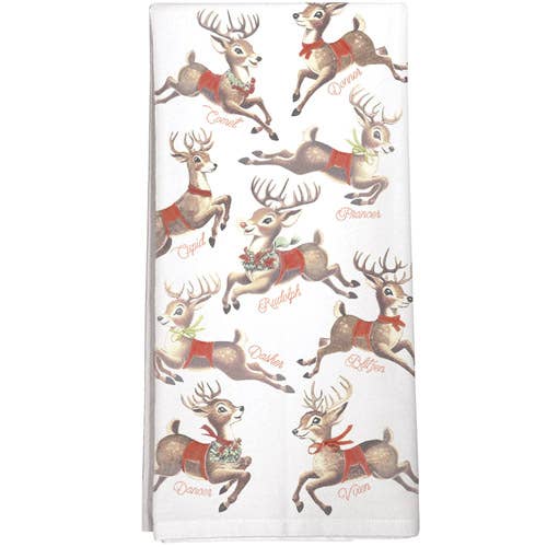 Retro Reindeer Towel | Mary Lake-Thompson
