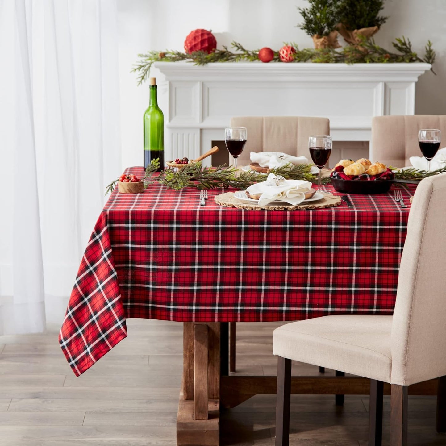 Glad Tidings Plaid Tablecloth | DII