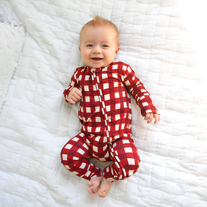 Emery Plaid Zip Romper | Gigi & Max