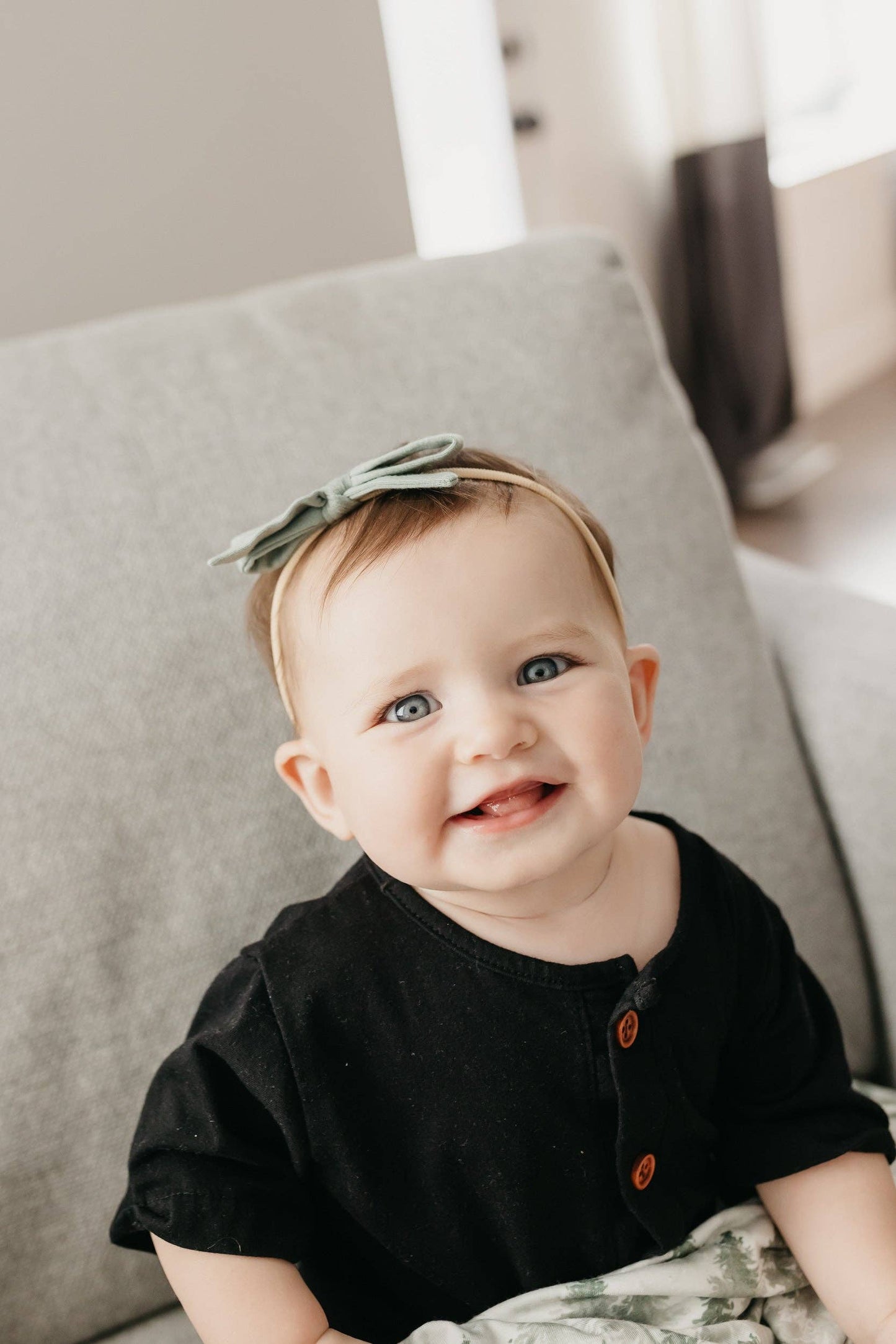 Briar Ribbon Baby Bow | Copper Pearl