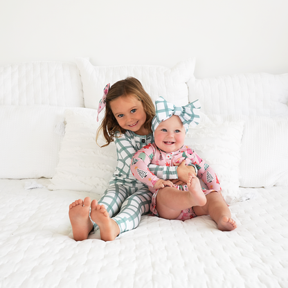 Joy Green Plaid Ruffle Bamboo Pajama Set | Gigi & Max