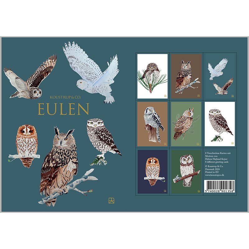 Eulen - Owl - Boxed Cards | Koustrup & Co