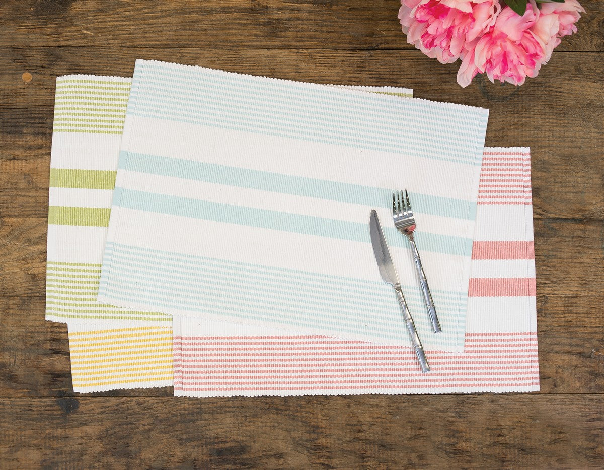Fountain and White Striped Placemat | C&F Home