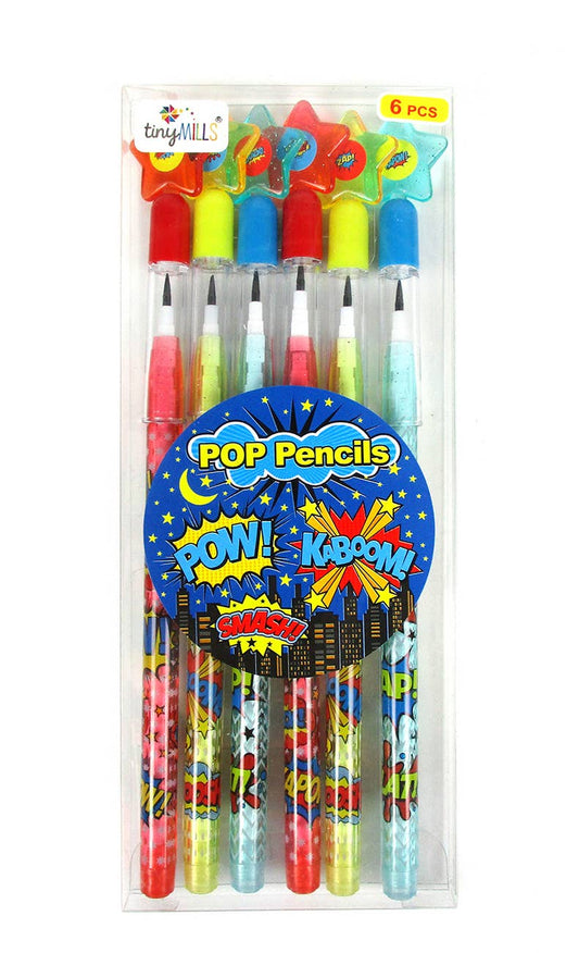 6 Superhero Multi-Point Pencils | Tiny Mills