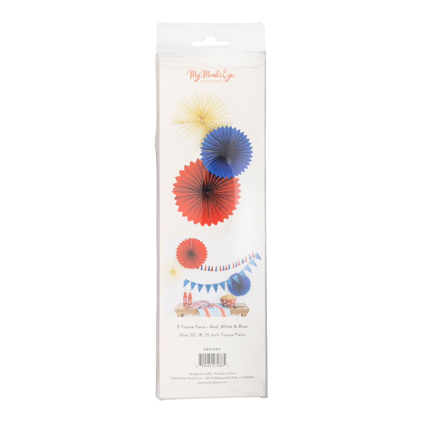 Red White and Blue Tissue Party Fans | My Mind's Eye