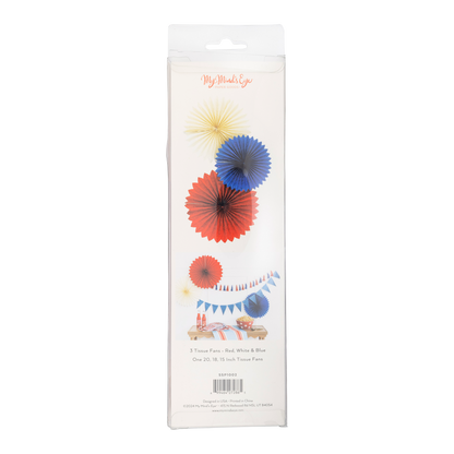 Red White and Blue Tissue Party Fans | My Mind's Eye