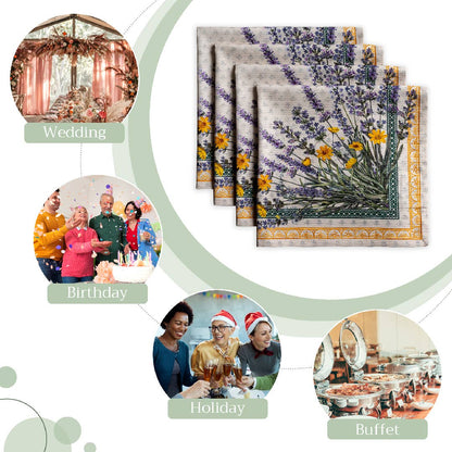 Fanny Lavender Cloth Napkins - Set Of 4 | Maison d'Hermine
