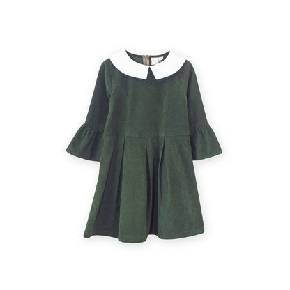 Meri Dress - Pine Green Corduroy | Beet World