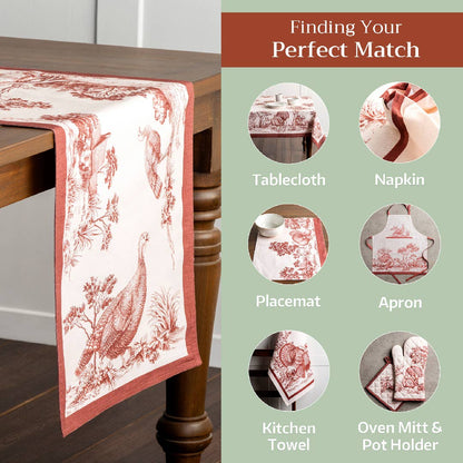 Brown Holy Jouy Table Runner (Double Layer) | Maison d'Hermine