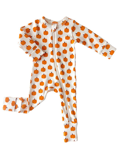 Pumpkin Organic Zip Romper | Siix Collection