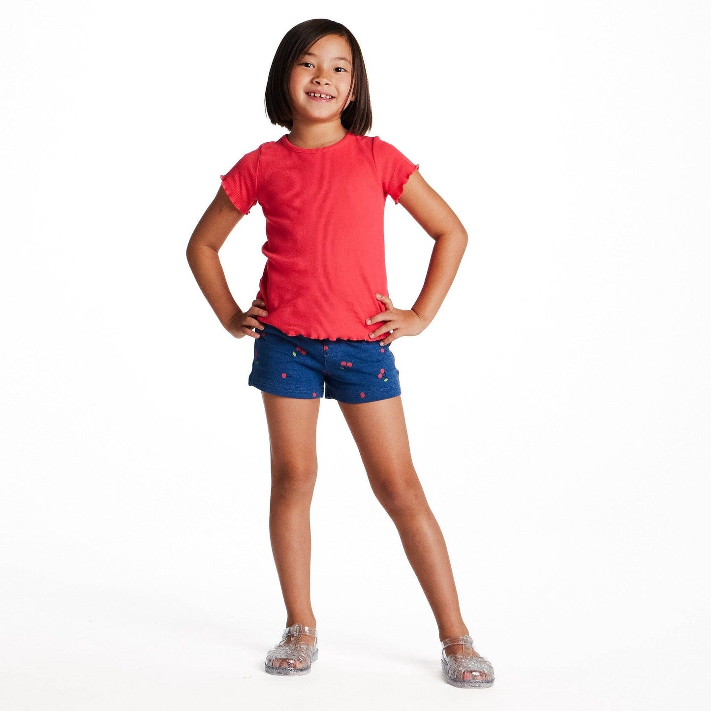 Blue Cherry Knit Denim Short | Andy & Evan
