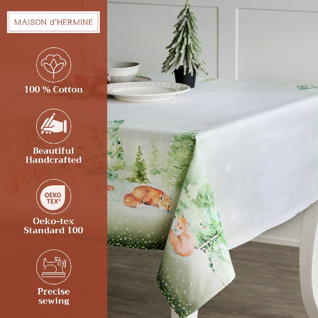 Winter Mornings Cotton Tablecloth (Various Sizes) | Maison d'Hermine