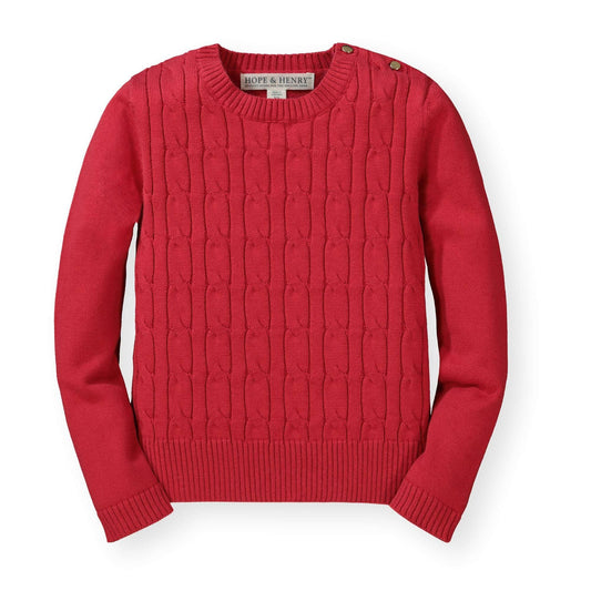 Red Cable Front Sweater | Hope & Henry