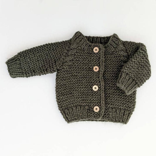 Loden Garter Stitch Cardigan | Huggalugs