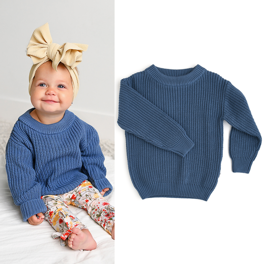 Steel Blue Sweater | Gigi & Max