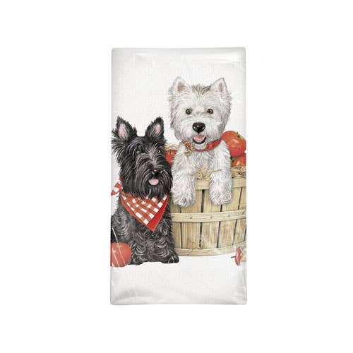 Terrier Apple Basket Towel | Mary Lake-Thompson